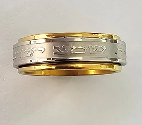 RSS30011 SPINNING SHMA ISRAEL STAINLESS RING