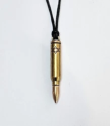 NBU12026 Bullet shape Necklace with magen david12 pc packing (4.5 shekel pc)