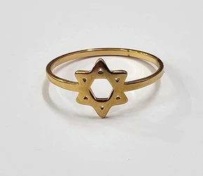 RSS30025 Stainless steel Magen david rings sizes 6  to 10