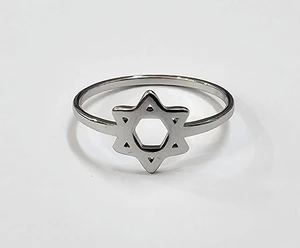 RSS30026 Stainless steel Magen david rings sizes 6  to 10