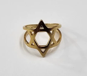 RSS30027 Stainless steel Magen david rings sizes 6  to 10