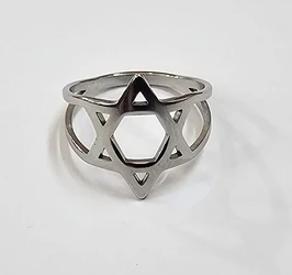 RSS30028 Stainless steel Magen david rings sizes 6  to 10