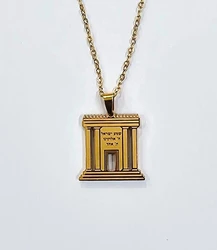 NSS11357 Stainless steel necklace Bet hamikdash with Shma israel