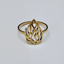 RSS30085 Stainless steel ring Haesh sheli gold plated