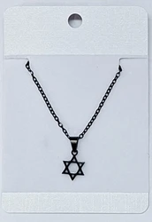 NSS11359 Stainless sttel black magen david 9  mm width