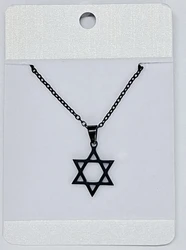 NSS11360 Stainless sttel black magen david 15  mm width