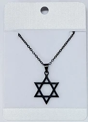 NSS11361 Stainless sttel black magen david 18  mm width