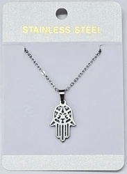 NSS11365 Stainless steel hamsa necklace