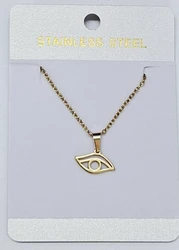 NSS11371 Stainless steel eye necklace gold plated