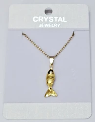 NBU12027  Fish necklaces small size gold plated