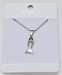 NBU12028  Fish necklaces small size silver plated